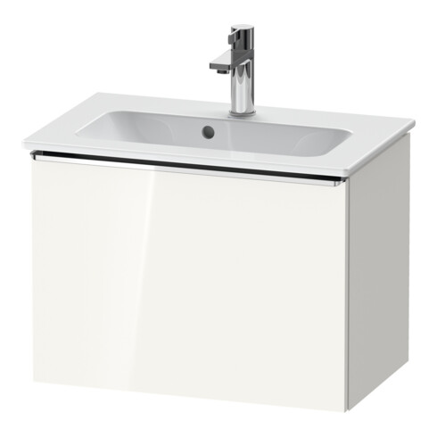 Duravit Meuble sous-lavabo D-Neo Compact 61x37,2 cm, chr/blc hgl, 1 tiroir, suspendu