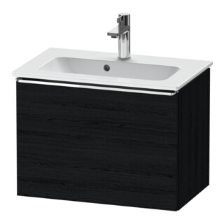 Duravit Meuble sous lavabo D-Neo Compact 61x37,2 cm, chr/chêne noir, 1 tiroir, suspendu