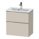 Duravit Meuble sous lavabo D-Neo Compact 61x37,2 cm, chr/taupe, 1 porte, 1 tiroir, suspendu-1