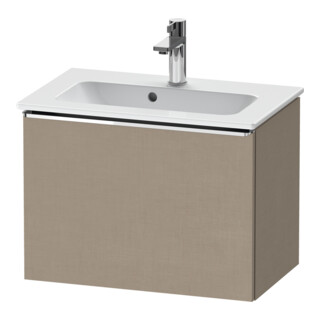 Duravit Meuble sous-lavabo D-Neo Compact 61x37,2 cm, chrome/lin, 1 tiroir, suspendu