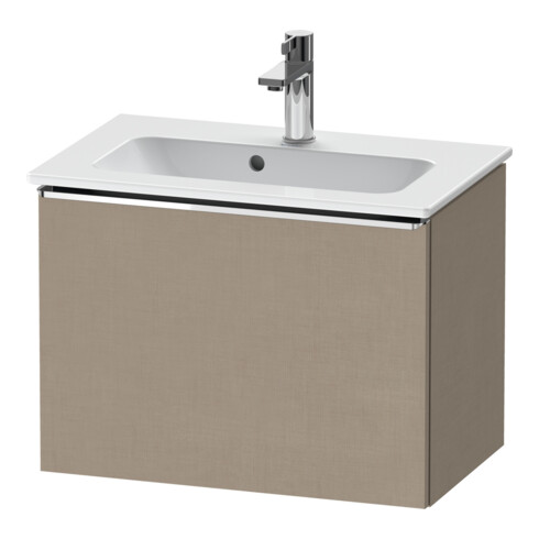 Duravit Meuble sous-lavabo D-Neo Compact 61x37,2 cm, chrome/lin, 1 tiroir, suspendu