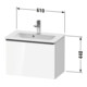 Duravit Meuble sous lavabo D-Neo Compact 61x37,2 cm, gris, 1 tiroir, suspendu