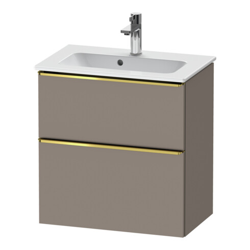 Duravit Meuble sous-lavabo D-Neo Compact 61x37,2 cm, gris poli/Bas m, 1 porte, 1 tiroir, suspendu