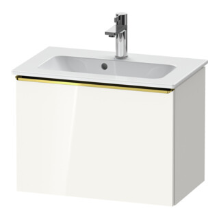 Duravit Meuble sous lavabo D-Neo Compact 61x37,2 cm, gris poli/blanc brillant, 1 tiroir, suspendu