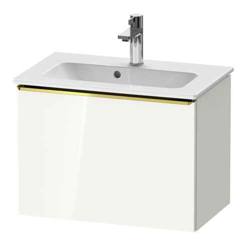 Duravit Meuble sous lavabo D-Neo Compact 61x37,2 cm, gris poli/blanc brillant, 1 tiroir, suspendu