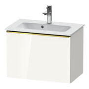 Duravit Meuble sous lavabo D-Neo Compact 61x37,2 cm, gris poli/blanc brillant, 1 tiroir, suspendu
