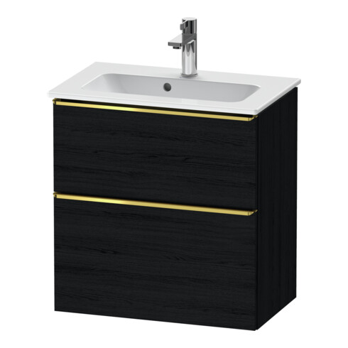 Duravit Meuble sous lavabo D-Neo Compact 61x37,2 cm, gris poli/éclat, 1 porte, 1 tiroir, suspendu