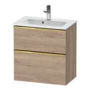 Duravit Meuble sous-lavabo D-Neo Compact 61x37,2 cm, gris poli/émeraude, 1 porte, 1 tiroir, suspendu-1