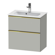Duravit Meuble sous-lavabo D-Neo Compact 61x37,2 cm, gris poli/gris mat, 1 porte, 1 tiroir, suspendu