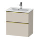 Duravit Meuble sous lavabo D-Neo Compact 61x37,2 cm, gris poli/Taupe m, 1 porte, 1 tiroir, suspendu-1