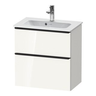 Duravit Meuble sous lavabo D-Neo Compact 61x37,2 cm, noir/blanc, 1 porte, 1 tiroir, suspendu