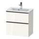Duravit Meuble sous lavabo D-Neo Compact 61x37,2 cm, noir/blanc, 1 porte, 1 tiroir, suspendu-1