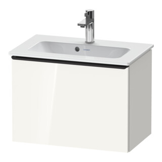 Duravit Meuble sous lavabo D-Neo Compact 61x37,2 cm, noir/blanc brillant, 1 tiroir, suspendu