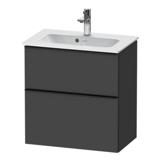 Duravit Meuble sous lavabo D-Neo Compact 61x37,2 cm, noir/Grap m, 1 porte, 1 tiroir, suspendu