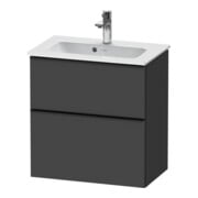 Duravit Meuble sous lavabo D-Neo Compact 61x37,2 cm, noir/Grap m, 1 porte, 1 tiroir, suspendu