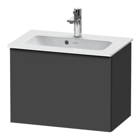Duravit Meuble sous-lavabo D-Neo Compact 61x37,2 cm, noir/Grap ma, 1 tiroir, suspendu