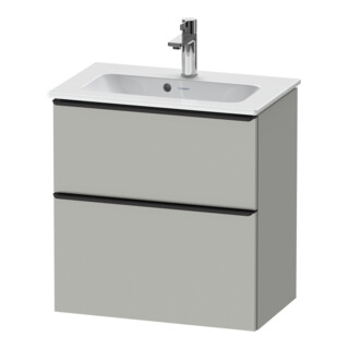 Duravit Meuble sous-lavabo D-Neo Compact 61x37,2 cm, noir/gris, 1 porte, 1 tiroir, suspendu