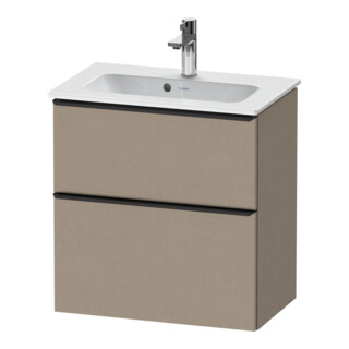 Duravit Meuble sous-lavabo D-Neo Compact 61x37,2 cm, noir/lin, 1 tiroir, 1 porte, suspendu