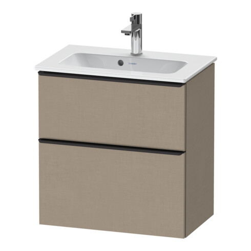 Duravit Meuble sous-lavabo D-Neo Compact 61x37,2 cm, noir/lin, 1 tiroir, 1 porte, suspendu