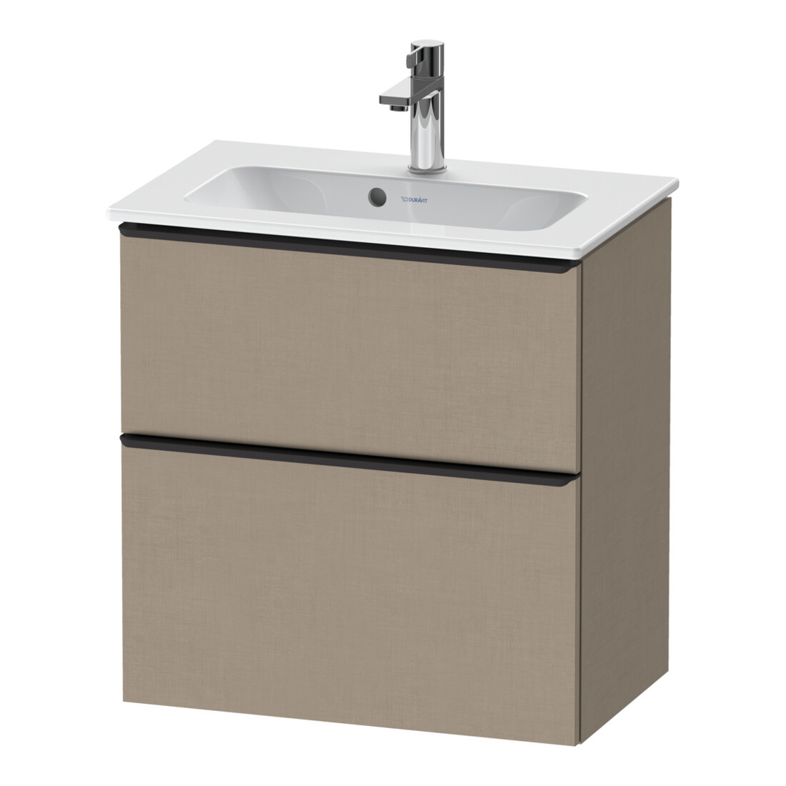 Duravit Meuble sous-lavabo D-Neo Compact 61x37,2 cm, noir/lin, 1 tiroir, 1 porte, suspendu