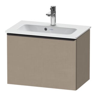 Duravit Meuble sous lavabo D-Neo Compact 61x37,2 cm, noir/lin, 1 tiroir, suspendu
