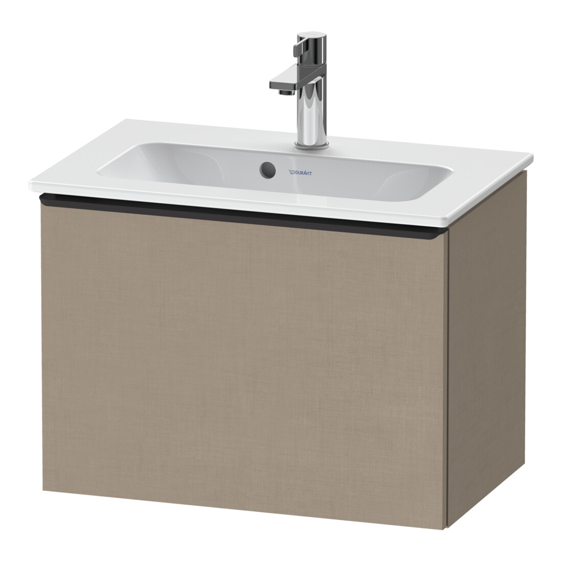 Duravit Meuble sous lavabo D-Neo Compact 61x37,2 cm, noir/lin, 1 tiroir, suspendu