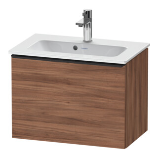 Duravit Meuble sous-lavabo D-Neo Compact 61x37,2 cm, noir/noisette naturelle, 1 tiroir, suspendu