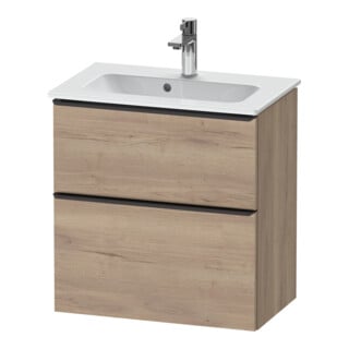 Duravit Meuble sous-lavabo D-Neo Compact 61x37,2 cm, noir/oeuf, 1 porte, 1 tiroir, suspendu