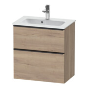 Duravit Meuble sous-lavabo D-Neo Compact 61x37,2 cm, noir/oeuf, 1 porte, 1 tiroir, suspendu-1