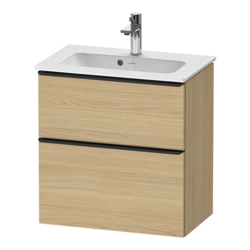 Duravit Meuble sous lavabo D-Neo Compact 61x37,2 cm, noir/œuf N, 1 porte, 1 tiroir, suspendu