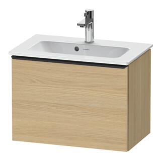 Duravit Meuble sous-lavabo D-Neo Compact 61x37,2 cm, noir/œuf naturel, 1 tiroir, suspendu