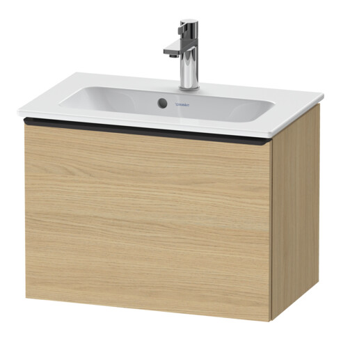 Duravit Meuble sous-lavabo D-Neo Compact 61x37,2 cm, noir/œuf naturel, 1 tiroir, suspendu
