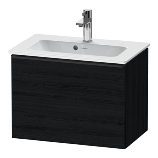 Duravit Meuble sous-lavabo D-Neo Compact 61x37,2 cm, noir/œuf noir, 1 tiroir, suspendu