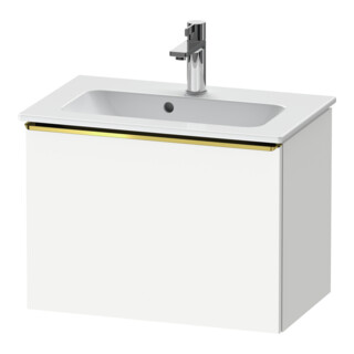 Duravit Meuble sous-lavabo D-Neo Compact 61x37,2 cm, or poli/blanc mat, 1 tiroir, suspendu