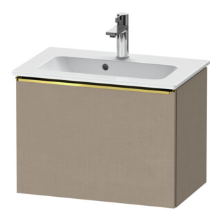 Duravit Meuble sous lavabo D-Neo Compact 61x37,2 cm, or poli/lin, 1 tiroir, suspendu