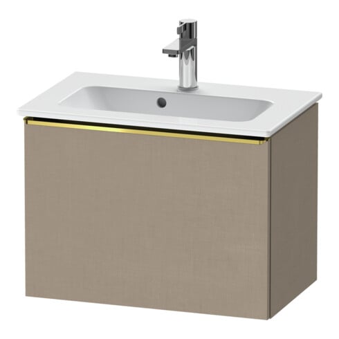 Duravit Meuble sous lavabo D-Neo Compact 61x37,2 cm, or poli/lin, 1 tiroir, suspendu