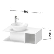 Duravit Meuble sous lavabo D-Neo Compact 80x48 cm, blanc mat, 1 tiroir, 1 console, suspendu-3