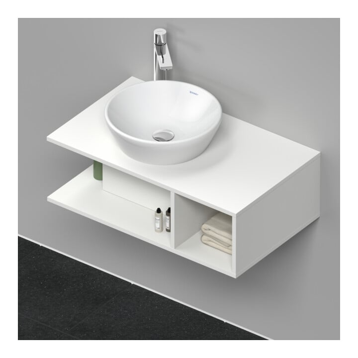 Duravit Meuble sous-lavabo D-Neo Compact 80x48 cm, blanc mat, 1 tiroir, 1 tablette, suspendu