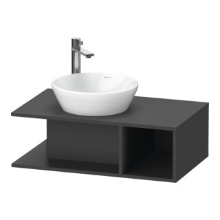 Duravit Meuble sous lavabo D-Neo Compact 80x48 cm, gris, 1 tiroir, 1 porte, suspendu