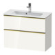 Duravit Meuble sous lavabo D-Neo Compact 81x37,2 cm, blanc brillant, 1 porte, 1 tiroir, suspendu-1