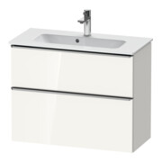 Duravit Meuble sous lavabo D-Neo Compact 81x37,2 cm, blanc brillant, 1 porte, 1 tiroir, suspendu