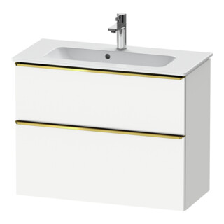 Duravit Meuble sous lavabo D-Neo Compact 81x37,2 cm, blanc poli, 1 porte, 1 tiroir, suspendu