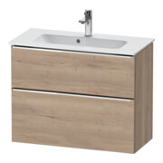 Duravit Meuble sous-lavabo D-Neo Compact 81x37,2 cm, chêne/épicéa, 1 porte, 1 tiroir, suspendu