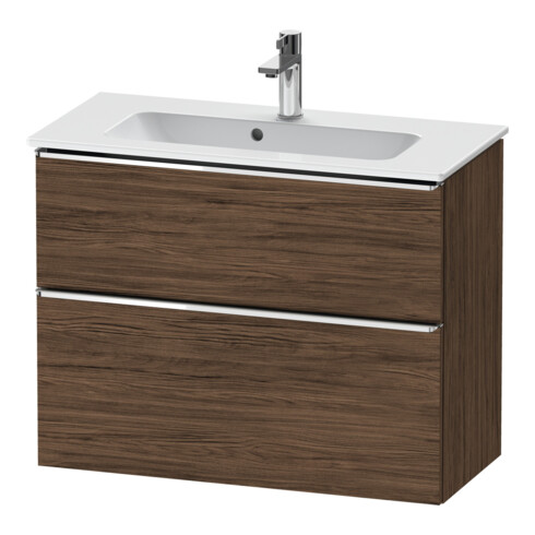 Duravit Meuble sous lavabo D-Neo Compact 81x37,2 cm, chêne/noir, 1 porte, 1 tiroir, suspendu