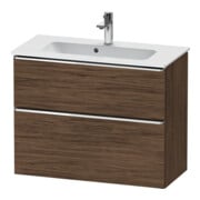 Duravit Meuble sous lavabo D-Neo Compact 81x37,2 cm, chêne/noir, 1 porte, 1 tiroir, suspendu
