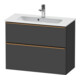 Duravit Meuble sous-lavabo D-Neo Compact 81x37,2 cm, gris, 1 porte, 1 tiroir, suspendu-1