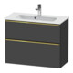 Duravit Meuble sous lavabo D-Neo Compact 81x37,2 cm, gris mat, 1 porte, 1 tiroir, suspendu-1