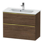 Duravit Meuble sous-lavabo D-Neo Compact 81x37,2 cm, gris perle/Nougat, 1 tiroir, 1 porte, suspendu