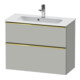 Duravit Meuble sous-lavabo D-Neo Compact 81x37,2 cm, gris poli/gris mat, 1 porte, 1 tiroir, suspendu-1