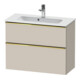 Duravit Meuble sous lavabo D-Neo Compact 81x37,2 cm, gris poli/Taupe, 1 porte, 1 tiroir, suspendu-1